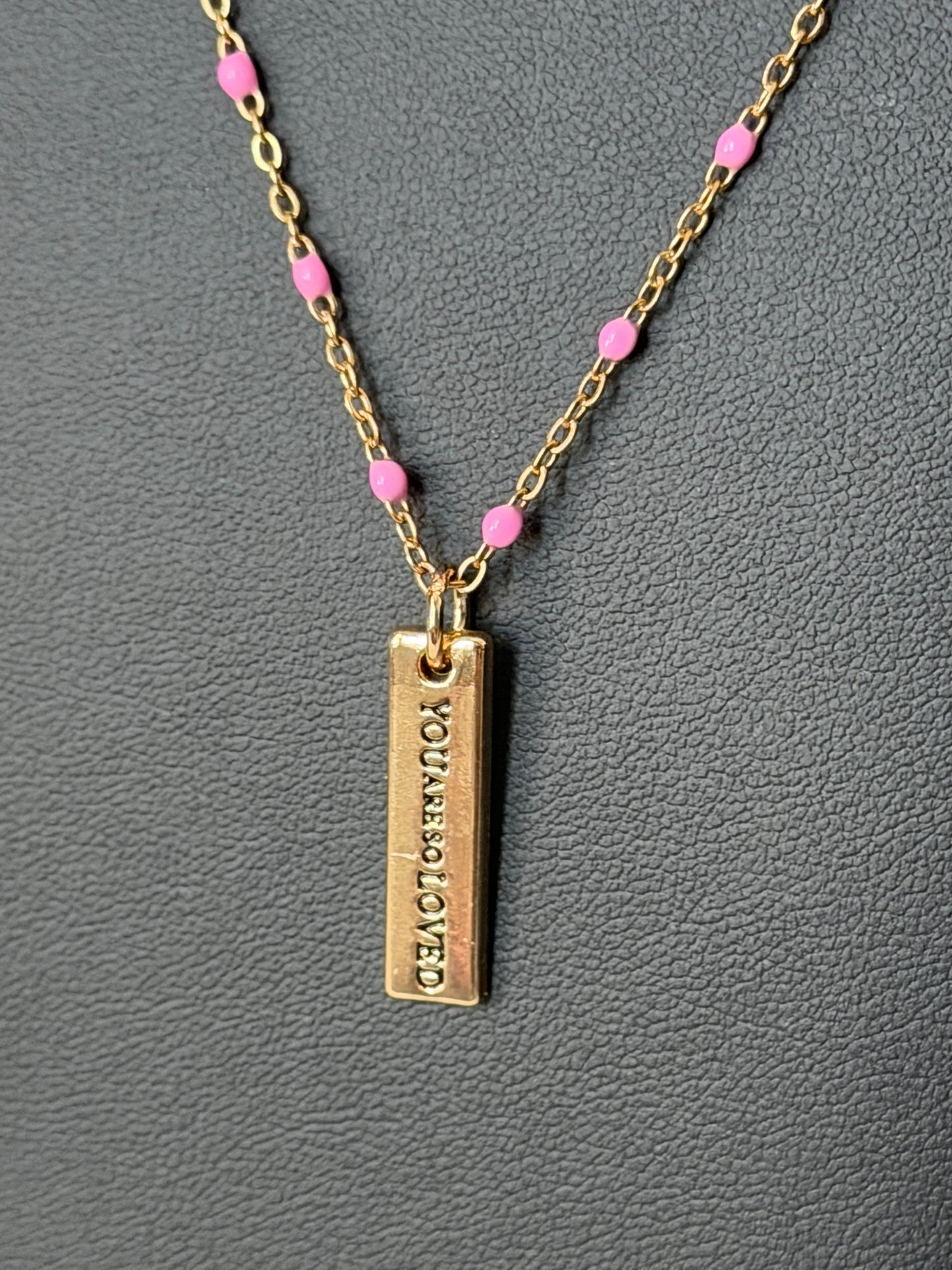 You Are So Loved painted chain necklace