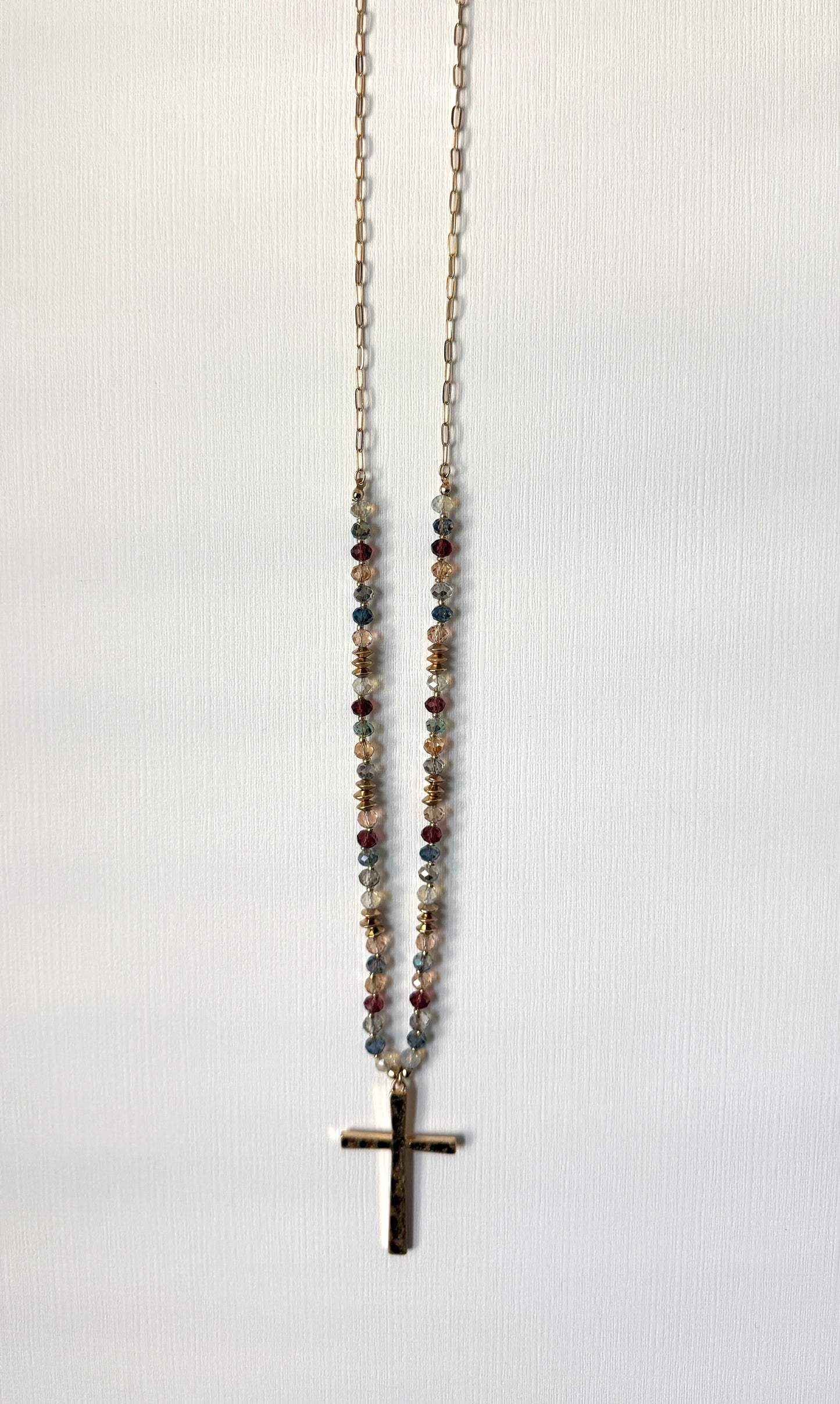 Oversized lanyard cross necklace