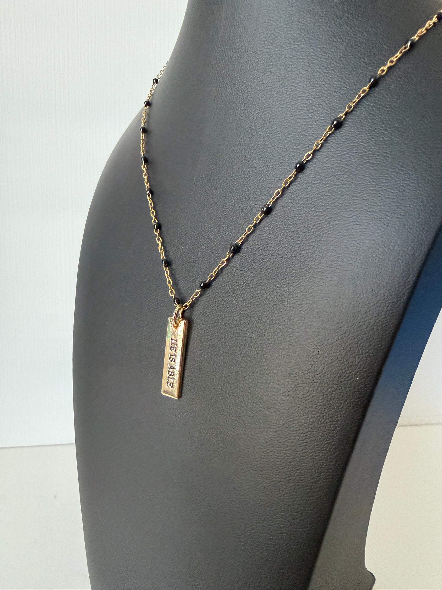 He Is Able painted chain necklace