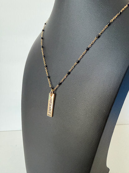 He Is Able painted chain necklace