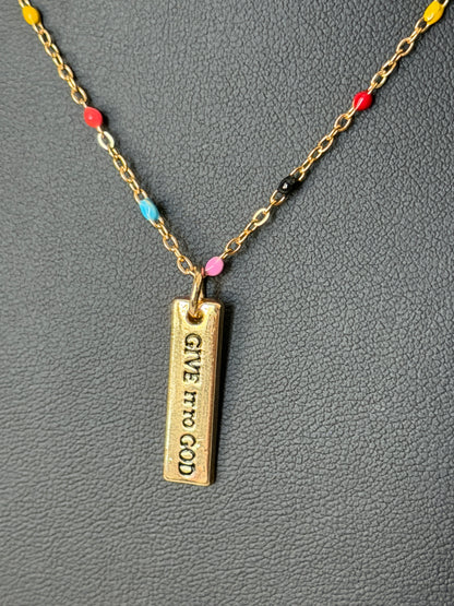 Give It To God painted chain necklace