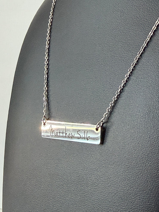 Matthew 5:16 verse necklace