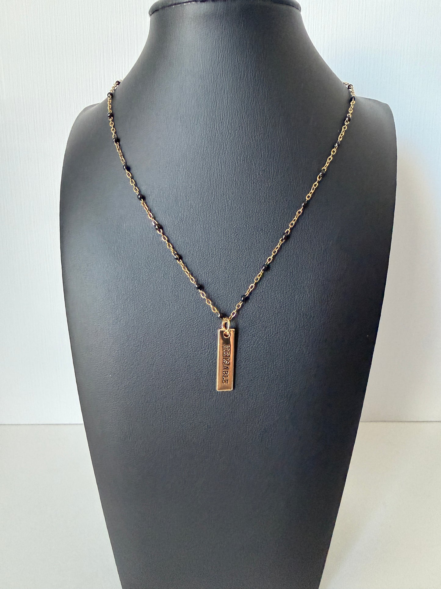 He Is Able painted chain necklace