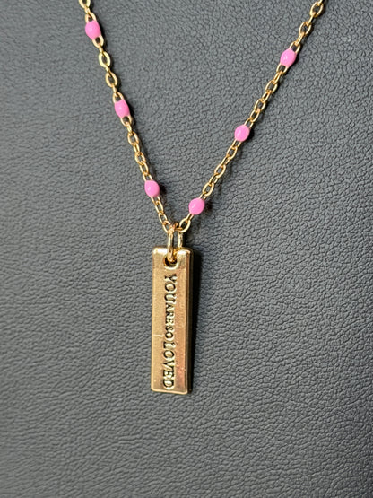 You Are So Loved painted chain necklace