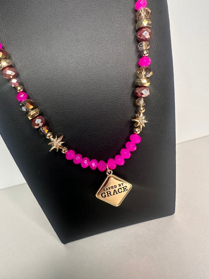 Saved By Grace - magenta