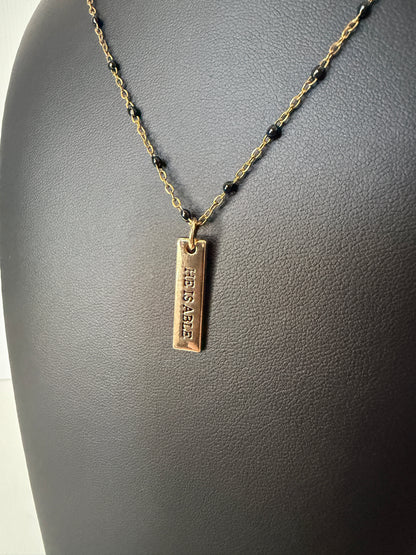 He Is Able painted chain necklace