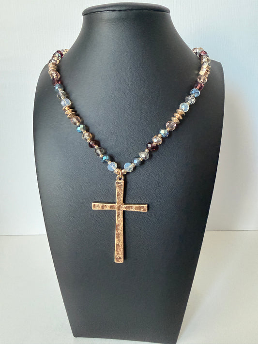 Oversized lanyard cross necklace