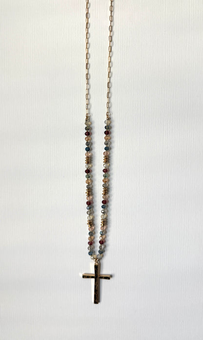 Oversized lanyard cross necklace