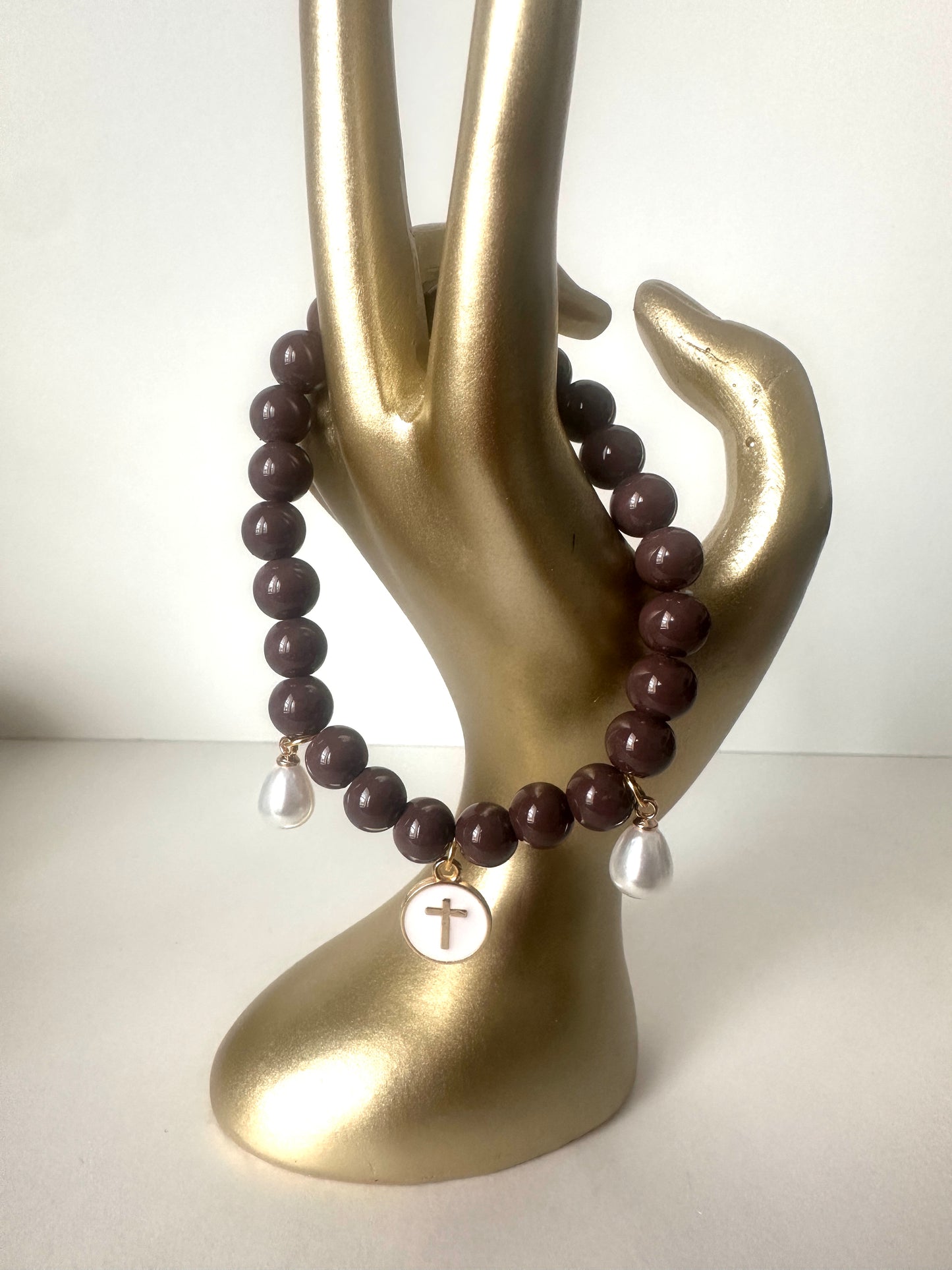 Mulberry Cross & Pearl bracelet
