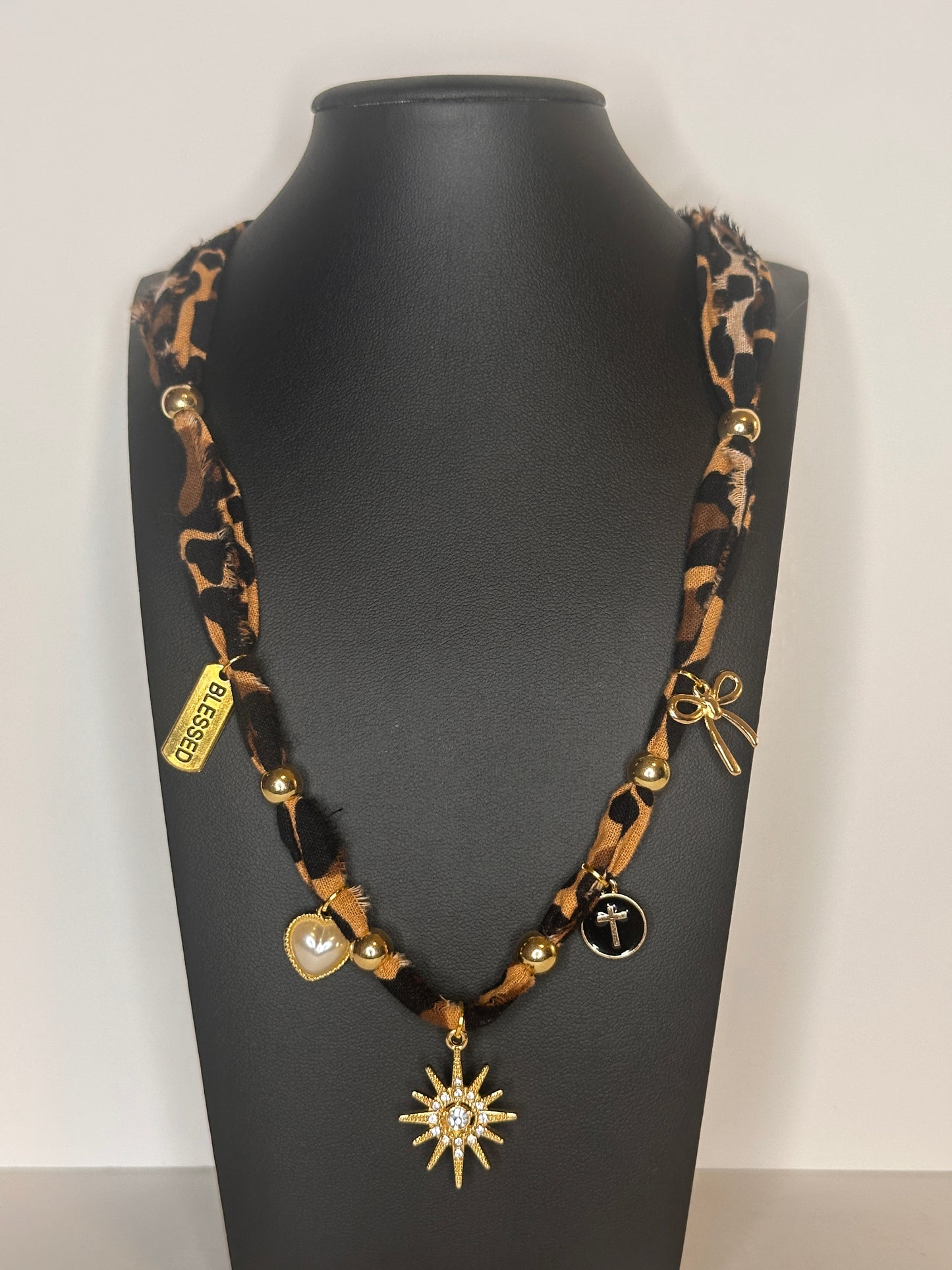 Leopard Bandana Charm Necklace