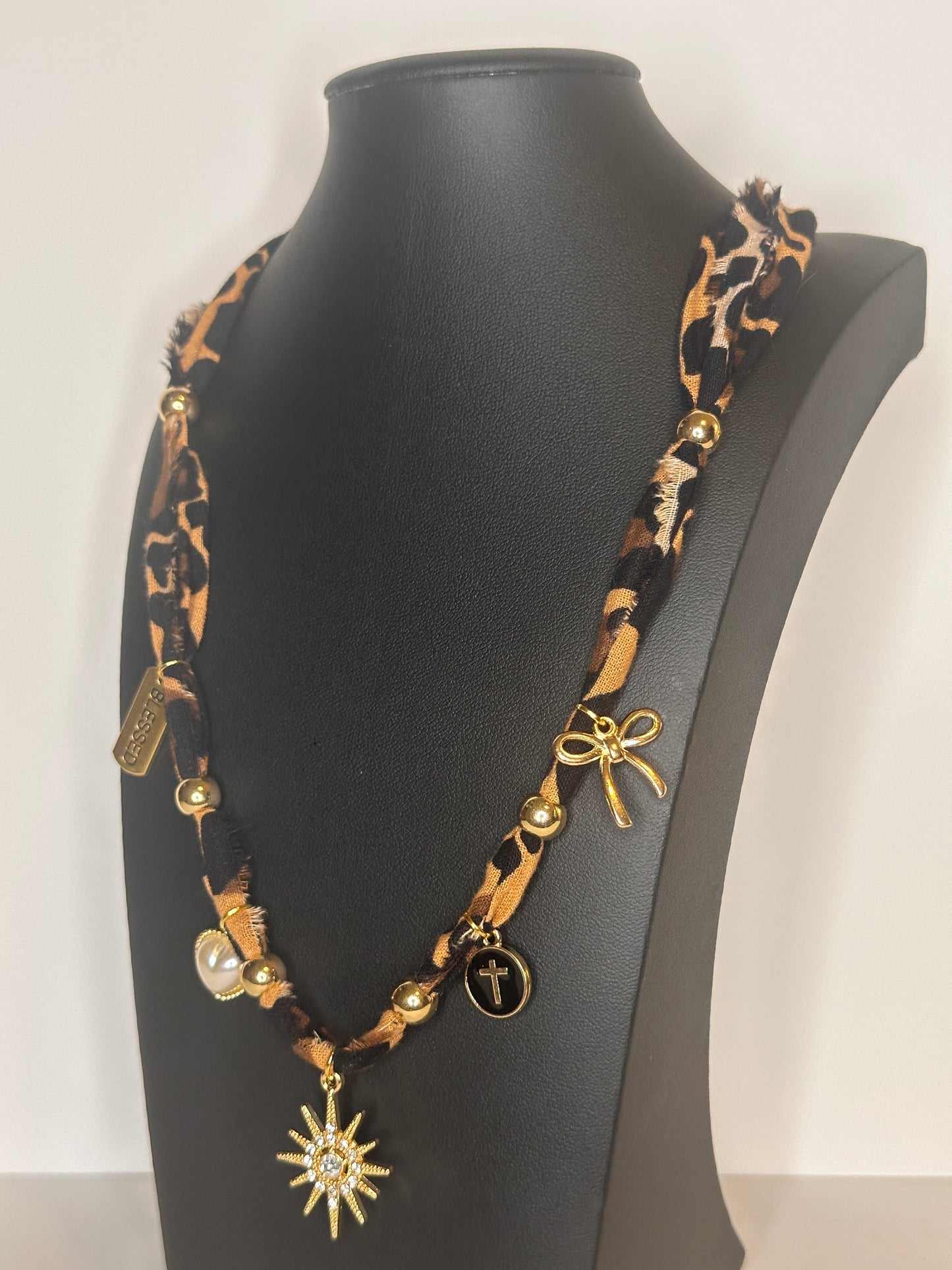 Leopard Bandana Charm Necklace