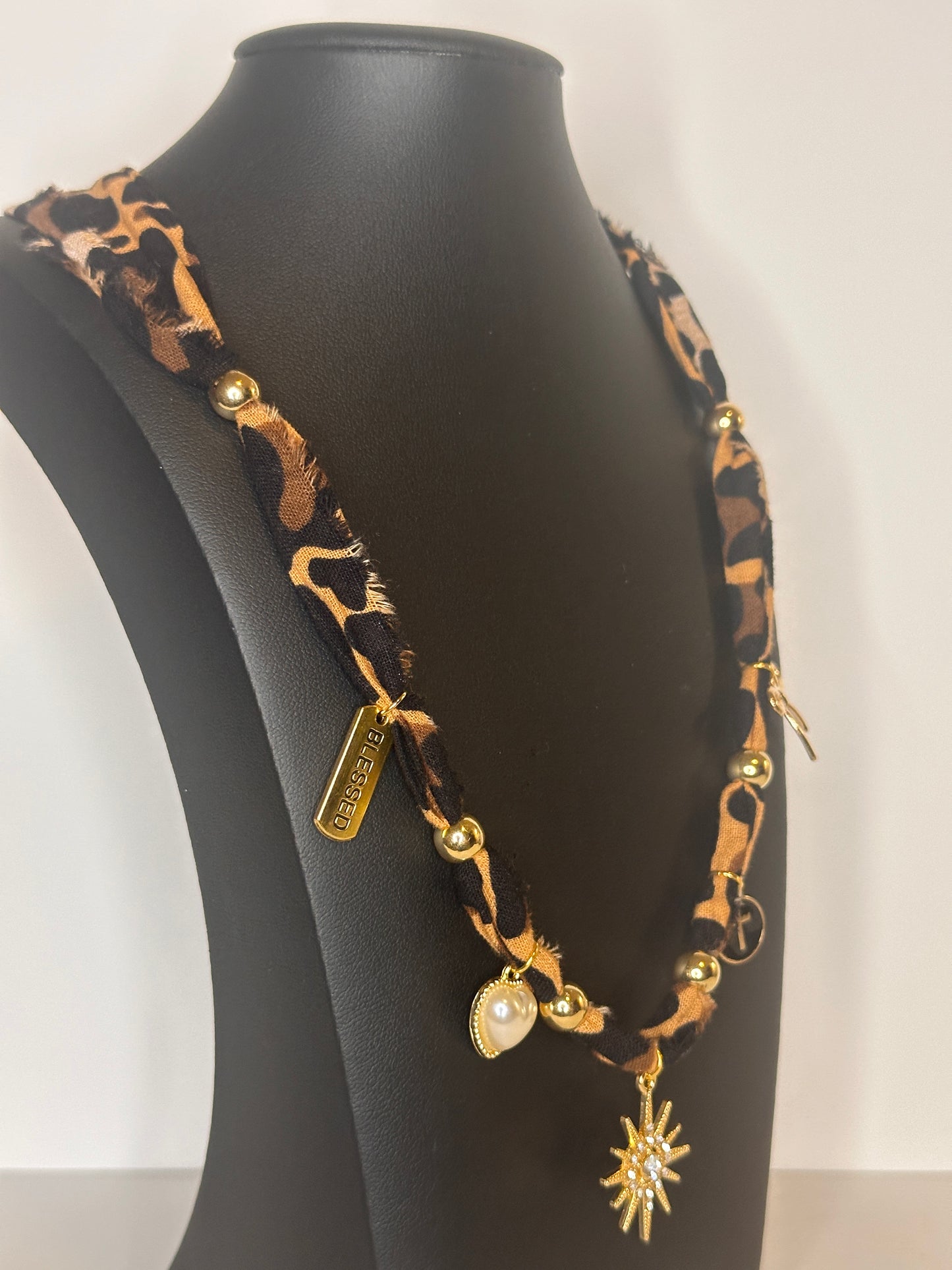 Leopard Bandana Charm Necklace