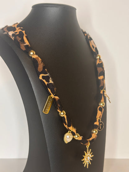 Leopard Bandana Charm Necklace
