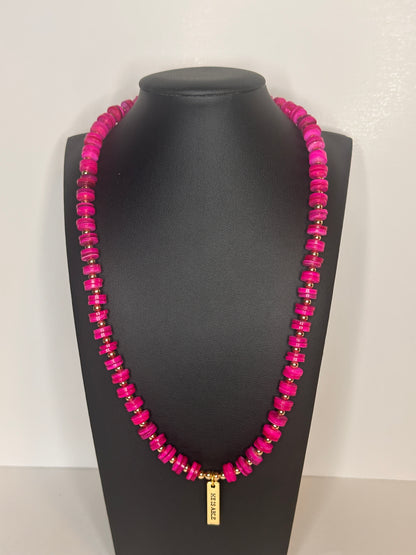 He Is Able Pink Beaded Necklace