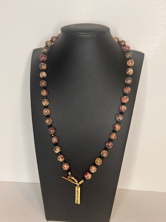Give It To God Rhodonite Beaded Necklace