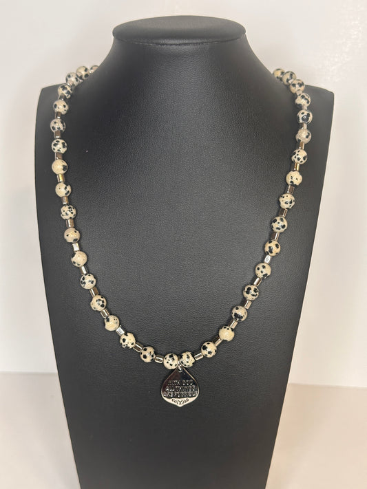 With God All Things Are Possible Spotted Beaded Necklace