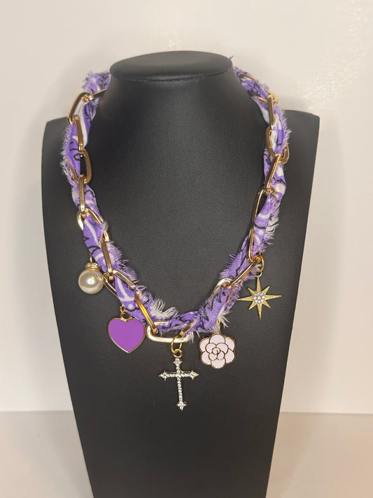Lilac Chain Charm Necklace