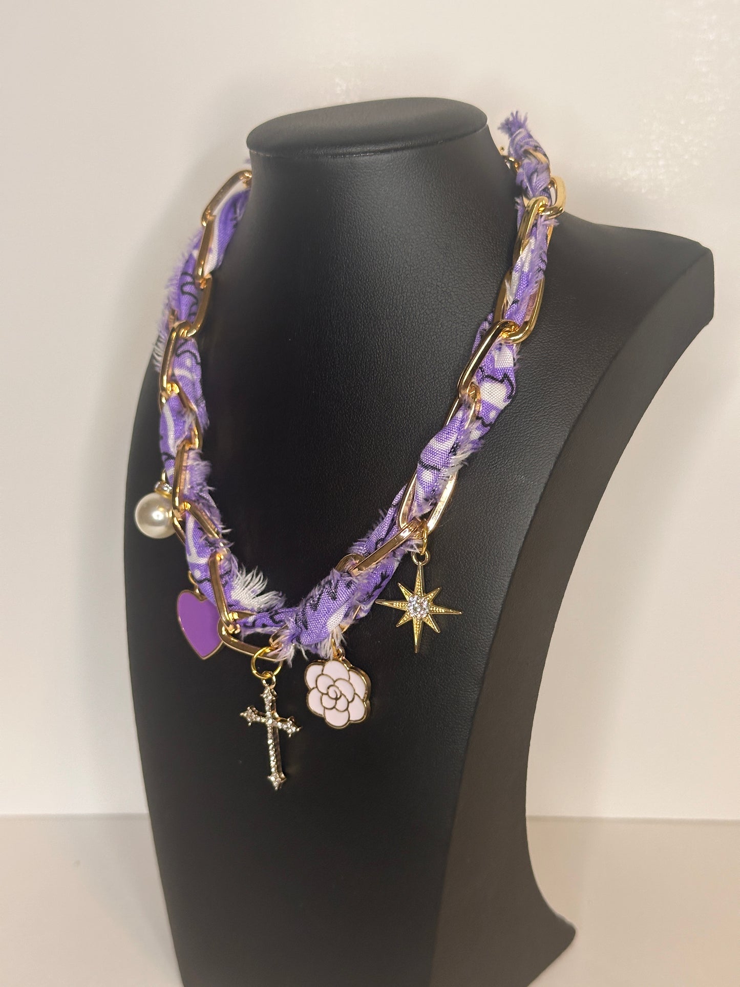 Lilac Chain Charm Necklace