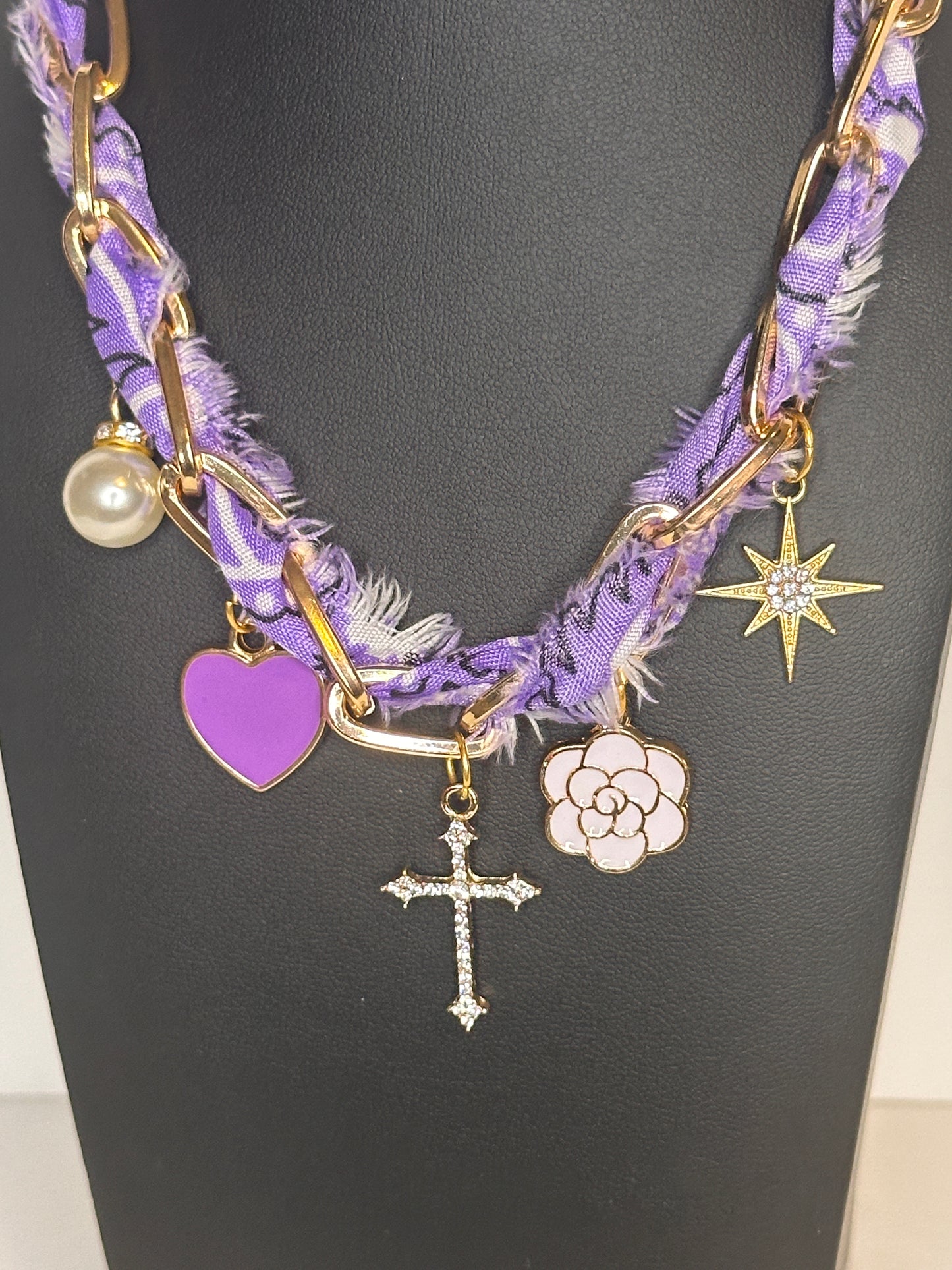 Lilac Chain Charm Necklace