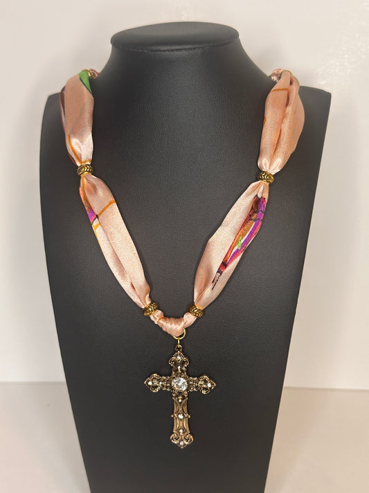 Peachy Scarf Necklace
