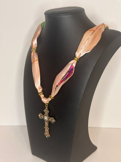 Peachy Scarf Necklace